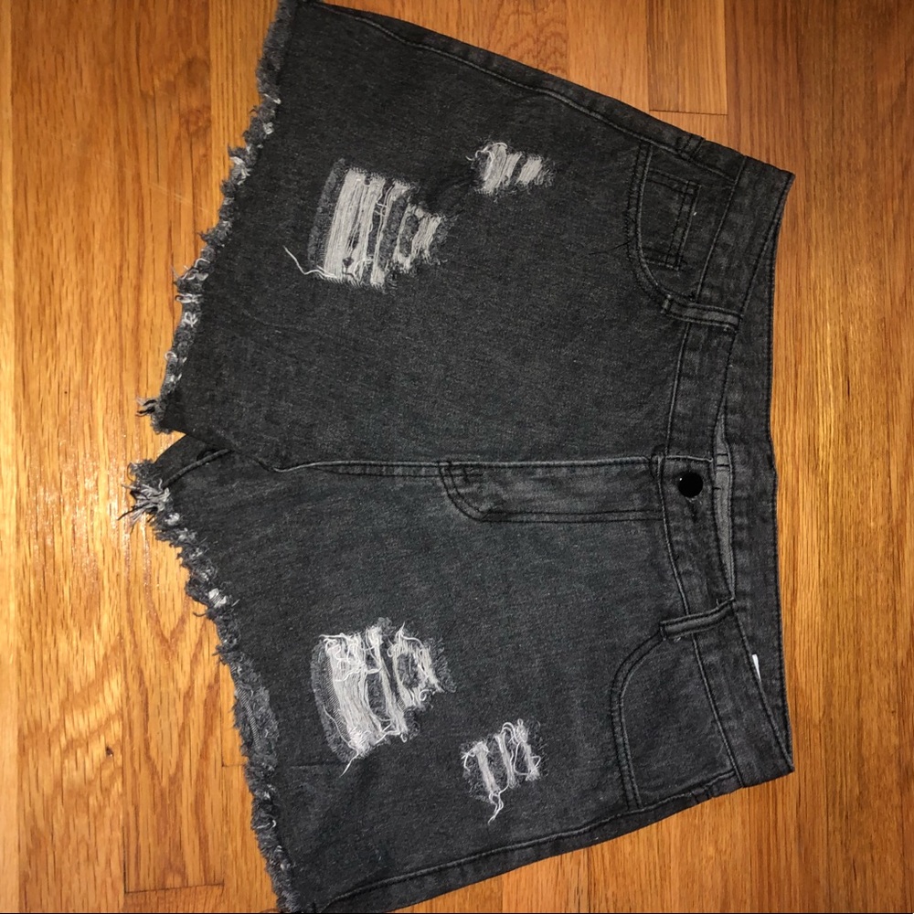 Black jean shorts